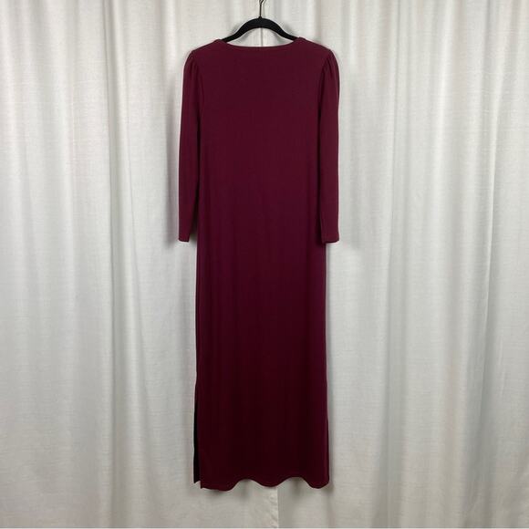 The Nines By Hatch Burgundy Ribbed Jersey Body Con Midi Dress Sz.L NWT - Picture 10 of 16